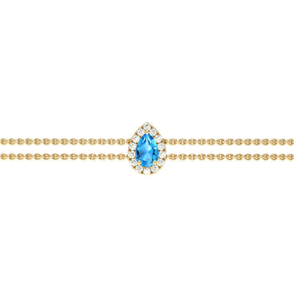Bracelet topaze entourage diamant Coup de Foudre - 5