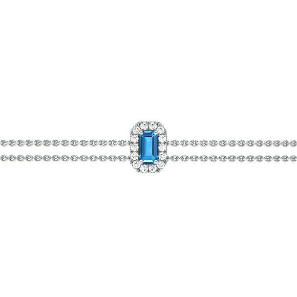 Bracelet topaze entourage diamant Coup de Foudre - 6