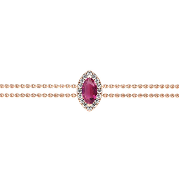 Bracelet tourmaline entourage diamant Coup de Foudre - 2