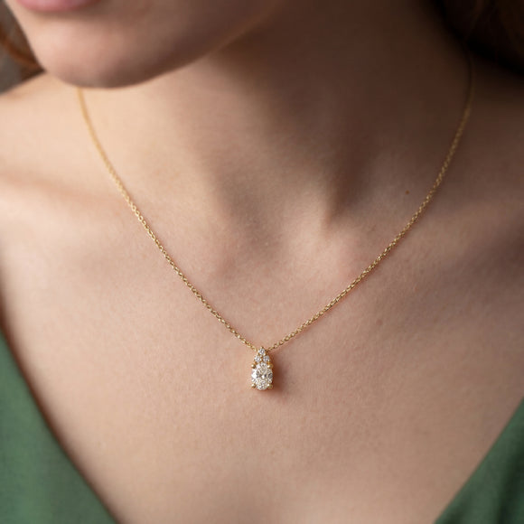 Pendentif saphir rose et diamant Coucher de Soleil - 5