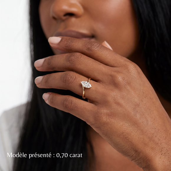 Bague solitaire diamant Clair de Lune - 3