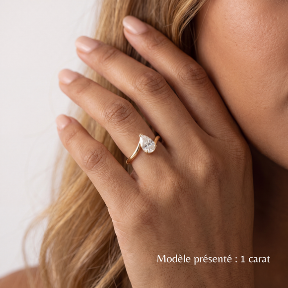 Bague solitaire diamant Clair de Lune - 4
