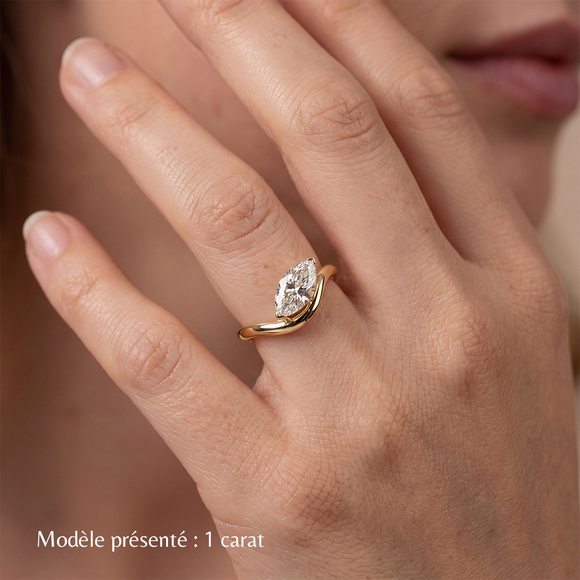 Bague solitaire diamant Clair de Lune - 2