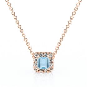 Collier aigue-marine entourage diamant Coup de Foudre - 7
