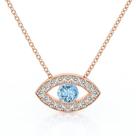 Collier aigue-marine et diamant Ton Regard - 1