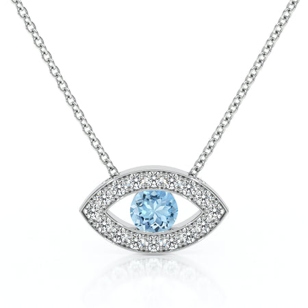 Collier aigue-marine et diamant Ton Regard - 1