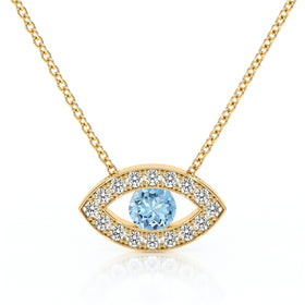 Collier aigue-marine et diamant Ton Regard - 1