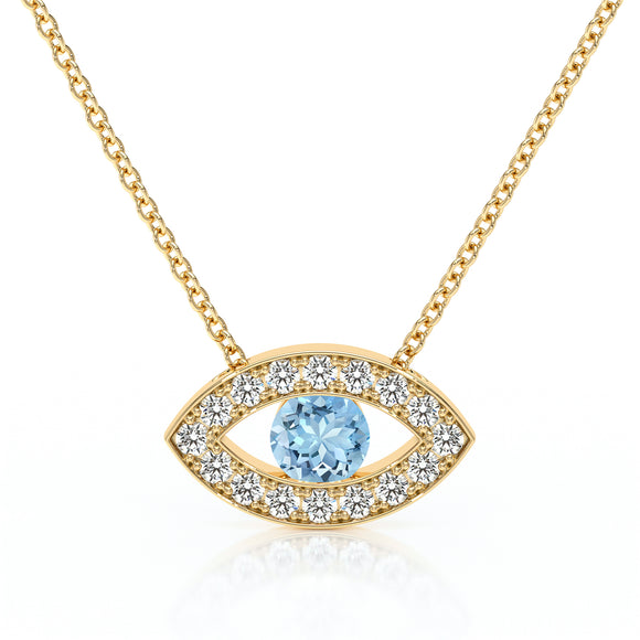 Collier aigue-marine et diamant Ton Regard - 1