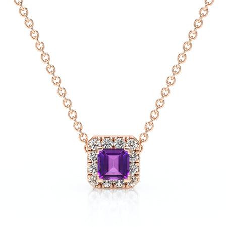 Collier améthyste entourage diamant Coup de Foudre - 7
