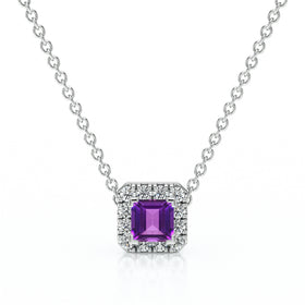 Collier améthyste entourage diamant Coup de Foudre - 7