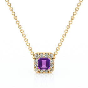 Collier améthyste entourage diamant Coup de Foudre - 7