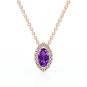 Collier améthyste entourage diamant Coup de Foudre - 8