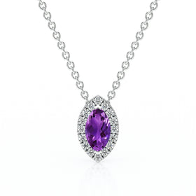 Collier améthyste entourage diamant Coup de Foudre - 8