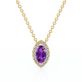 Collier améthyste entourage diamant Coup de Foudre - 8