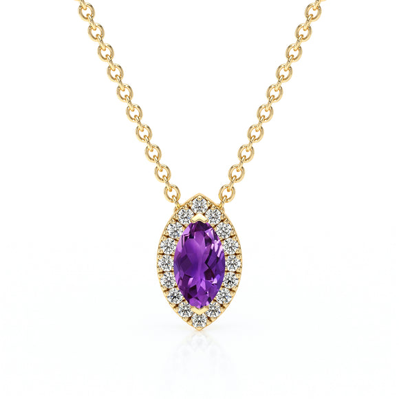 Collier améthyste entourage diamant Coup de Foudre - 8