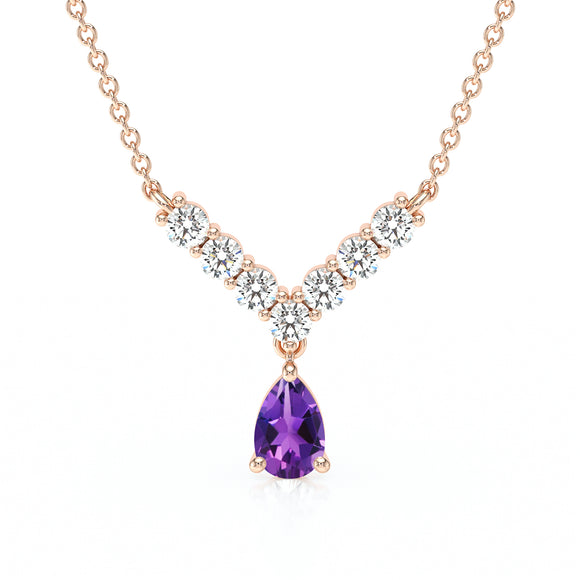 Collier améthyste et diamant Par Amour - 2