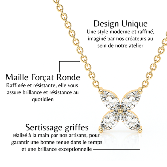 Collier diamant Floral - 2