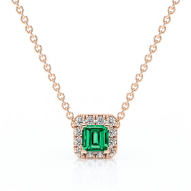 Collier émeraude entourage diamant Coup de Foudre - 7