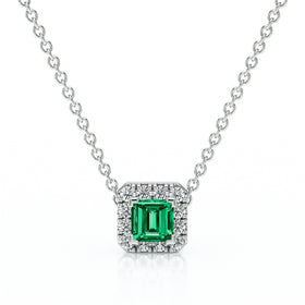 Collier émeraude entourage diamant Coup de Foudre - 7
