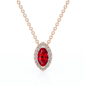 Collier rubis entourage diamant Coup de Foudre - 8