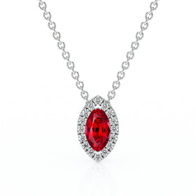 Collier rubis entourage diamant Coup de Foudre - 8