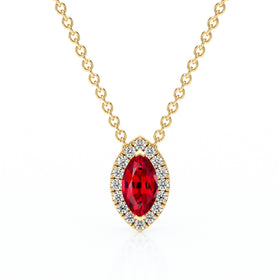 Collier rubis entourage diamant Coup de Foudre - 8