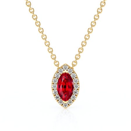 Collier rubis entourage diamant Coup de Foudre - 8