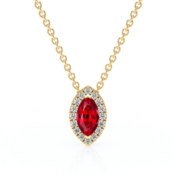 Collier rubis entourage diamant Coup de Foudre - 8