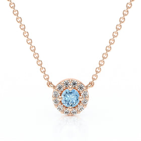 Collier aigue-marine entourage diamant Coup de Foudre - 2