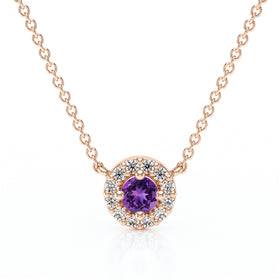 Collier améthyste entourage diamant Coup de Foudre - 2