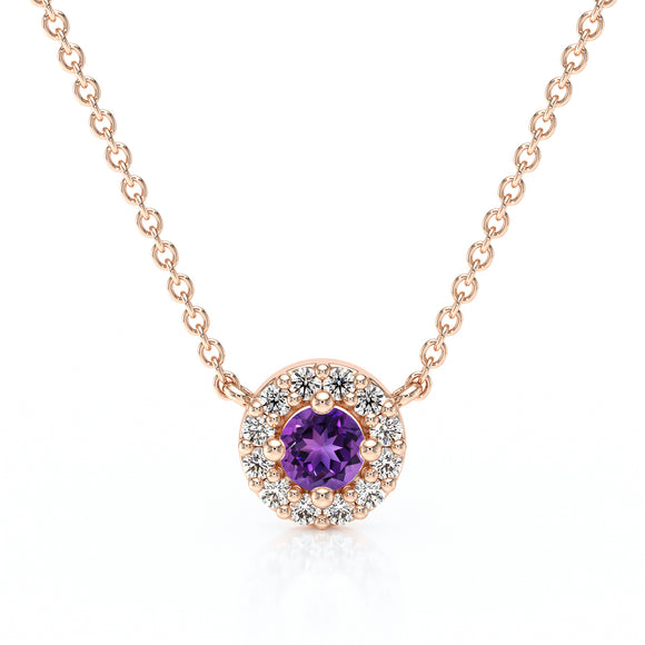 Collier améthyste entourage diamant Coup de Foudre - 2
