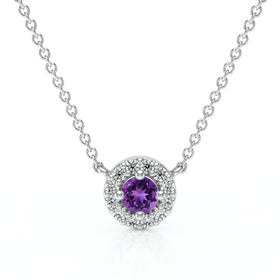 Collier améthyste entourage diamant Coup de Foudre - 2