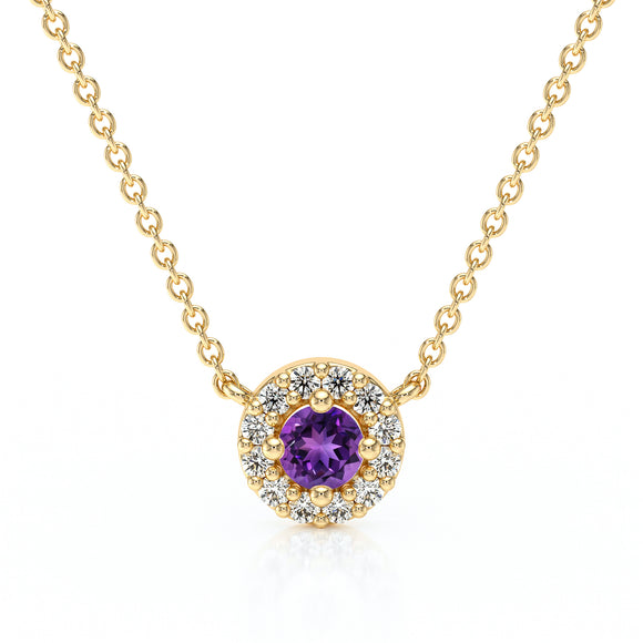 Collier améthyste entourage diamant Coup de Foudre - 2