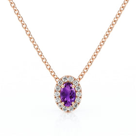 Collier améthyste entourage diamant Coup de Foudre - 3