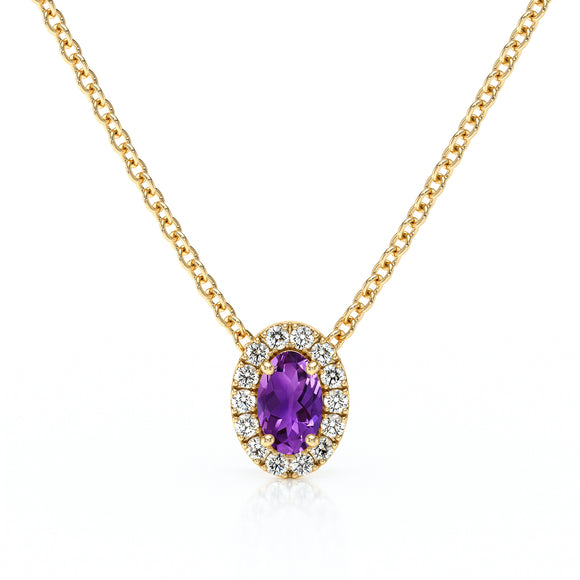 Collier améthyste entourage diamant Coup de Foudre - 3