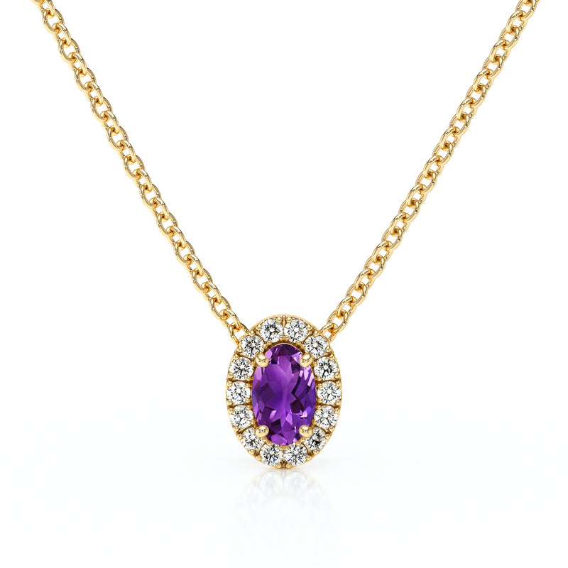 Collier améthyste entourage diamant Coup de Foudre - 3