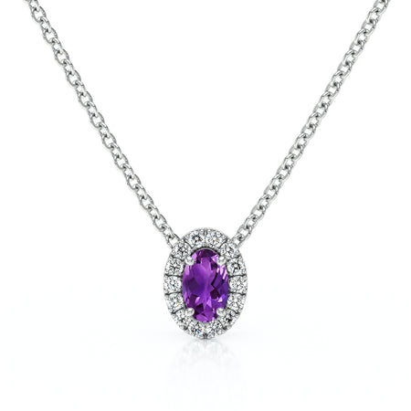 Collier améthyste entourage diamant Coup de Foudre - 3