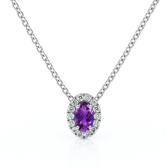 Collier améthyste entourage diamant Coup de Foudre - 3