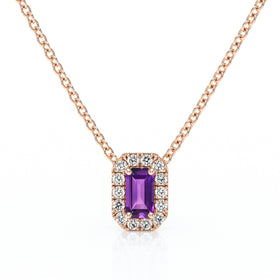 Collier améthyste entourage diamant Coup de Foudre - 4