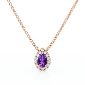 Collier améthyste entourage diamant Coup de Foudre - 5