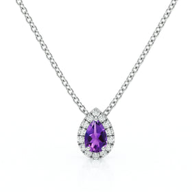 Collier améthyste entourage diamant Coup de Foudre - 5