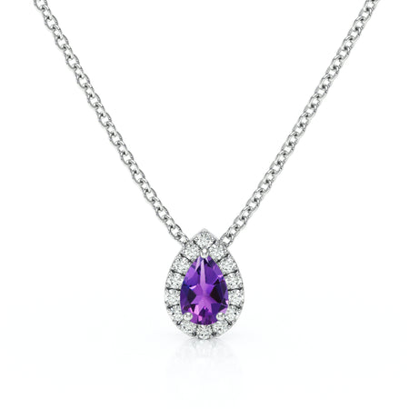 Collier améthyste entourage diamant Coup de Foudre - 5