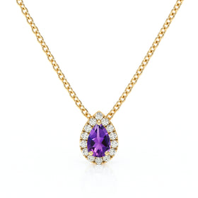 Collier améthyste entourage diamant Coup de Foudre - 5