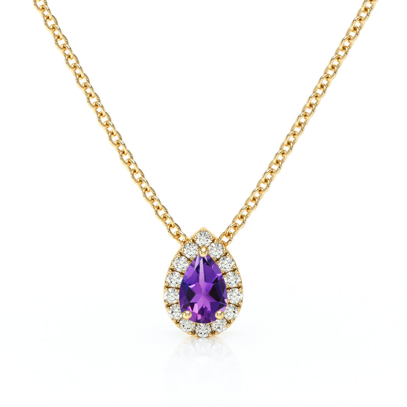 Collier améthyste entourage diamant Coup de Foudre - 5