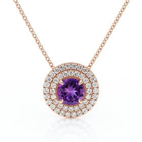 Collier entourage améthyste diamant Coup de Foudre - 6