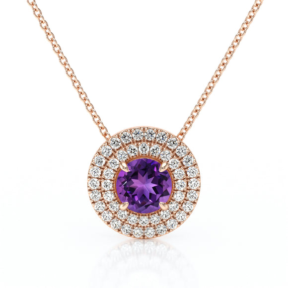 Collier entourage améthyste diamant Coup de Foudre - 6