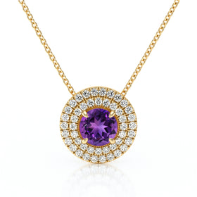 Collier entourage améthyste diamant Coup de Foudre - 6