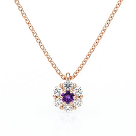 Collier entourage améthyste diamant Pour la Vie - 9