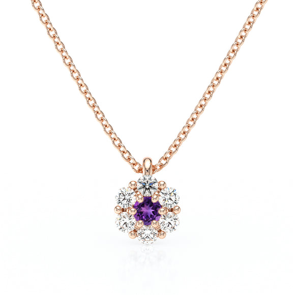 Collier entourage améthyste diamant Pour la Vie - 9