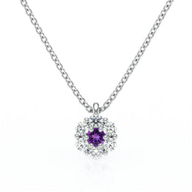 Collier entourage améthyste diamant Pour la Vie - 9